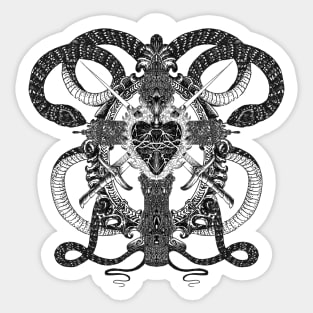 Snakes cross Sticker